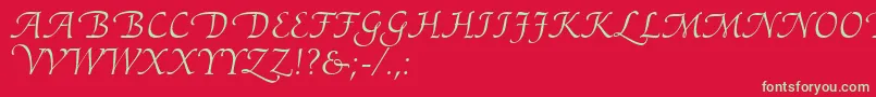 フォントAriadneRoman – 赤い背景に緑の文字