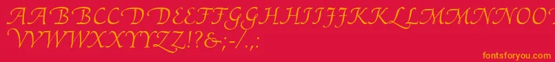 フォントAriadneRoman – 赤い背景にオレンジの文字