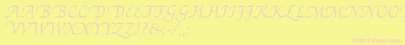 AriadneRoman Font – Pink Fonts on Yellow Background