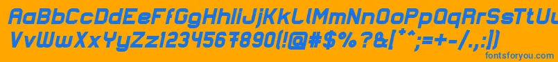 フォントLastwaerkBlackOblique – オレンジの背景に青い文字