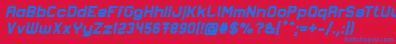 フォントLastwaerkBlackOblique – 赤い背景に青い文字