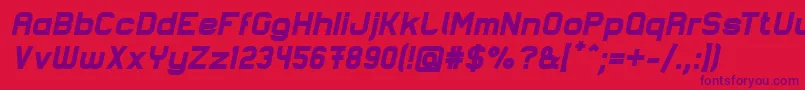Шрифт LastwaerkBlackOblique – фиолетовые шрифты на красном фоне