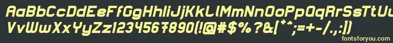 LastwaerkBlackOblique-fontti – keltaiset fontit mustalla taustalla
