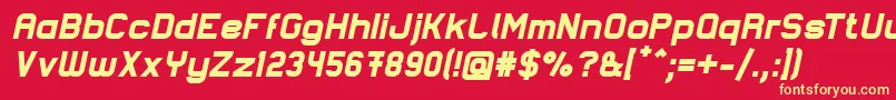 Шрифт LastwaerkBlackOblique – жёлтые шрифты на красном фоне