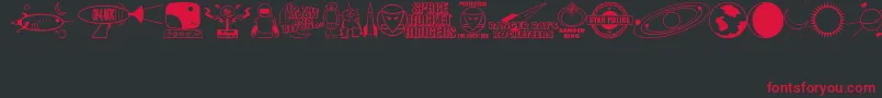 RangerRaysRocketeersJl Font – Red Fonts on Black Background
