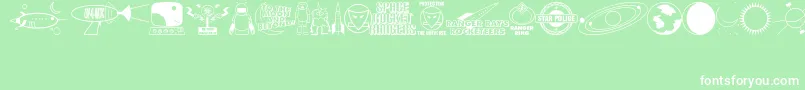 RangerRaysRocketeersJl Font – White Fonts on Green Background