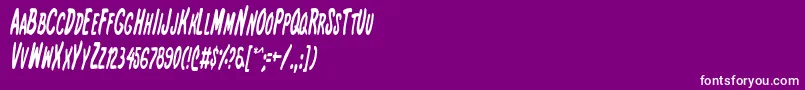 Fonte Intshc – fontes brancas em um fundo violeta
