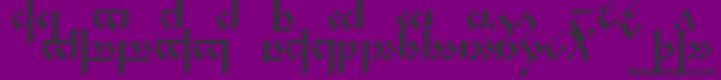 TengwarNoldor2-Schriftart – Schwarze Schriften auf violettem Hintergrund