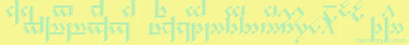 TengwarNoldor2 Font – Green Fonts on Yellow Background