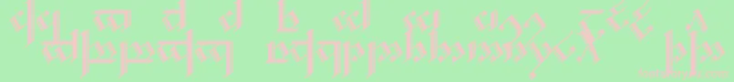 TengwarNoldor2 Font – Pink Fonts on Green Background