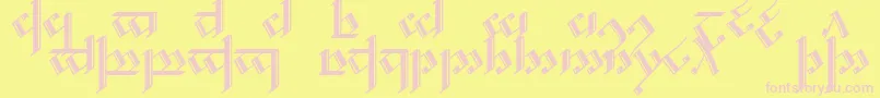 TengwarNoldor2 Font – Pink Fonts on Yellow Background