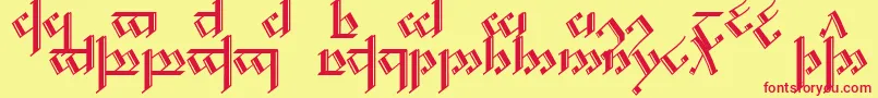 TengwarNoldor2 Font – Red Fonts on Yellow Background