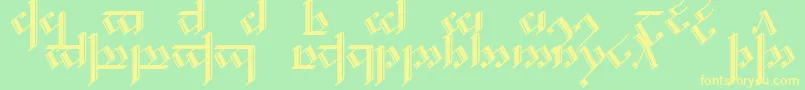 TengwarNoldor2 Font – Yellow Fonts on Green Background