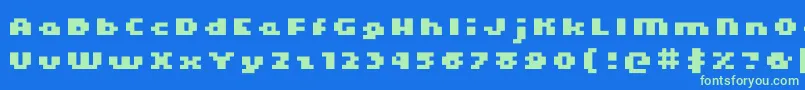 Kroeger0466 Font – Green Fonts on Blue Background