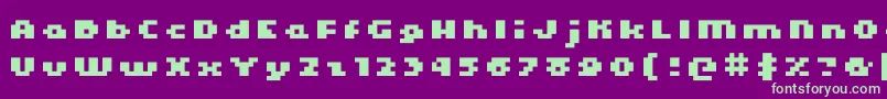 Czcionka Kroeger0466 – zielone czcionki na fioletowym tle