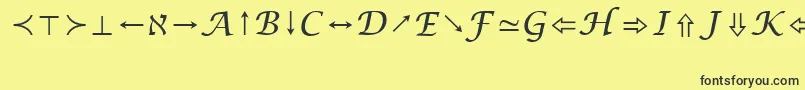 Czcionka LucidaBrightMathSymbolRegular – czarne czcionki na żółtym tle