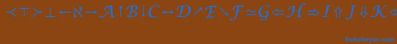 LucidaBrightMathSymbolRegular Font – Blue Fonts on Brown Background