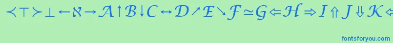 フォントLucidaBrightMathSymbolRegular – 青い文字は緑の背景です。