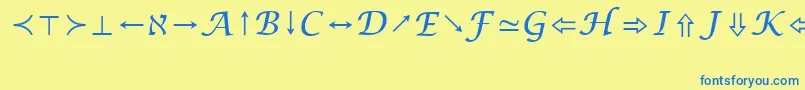 LucidaBrightMathSymbolRegular Font – Blue Fonts on Yellow Background