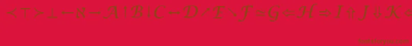 Fonte LucidaBrightMathSymbolRegular – fontes marrons em um fundo vermelho