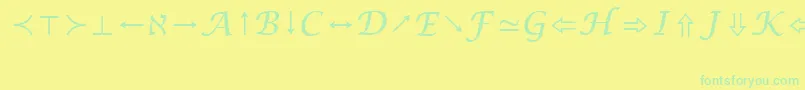 LucidaBrightMathSymbolRegular-Schriftart – Grüne Schriften auf gelbem Hintergrund