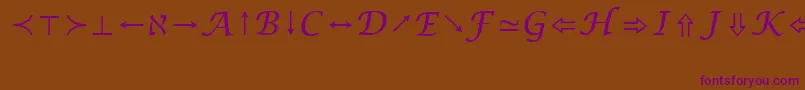 LucidaBrightMathSymbolRegular-Schriftart – Violette Schriften auf braunem Hintergrund