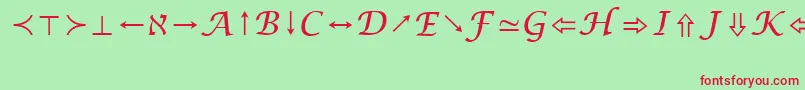 LucidaBrightMathSymbolRegular Font – Red Fonts on Green Background