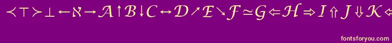 LucidaBrightMathSymbolRegular Font – Yellow Fonts on Purple Background