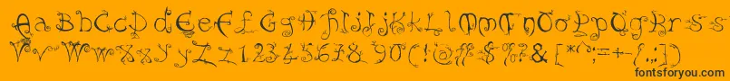 フォントEvernight – 黒い文字のオレンジの背景