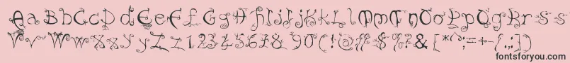 フォントEvernight – ピンクの背景に黒い文字