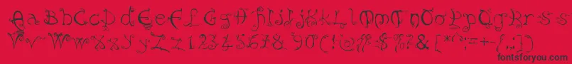 Weitere Informationen zur Evernight-Schriftart Evernight-Schriftart – Schwarze Schriften auf rotem Hintergrund