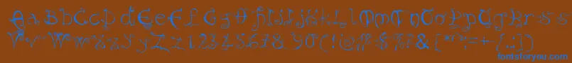 Weitere Informationen zur Evernight-Schriftart Evernight-Schriftart – Blaue Schriften auf braunem Hintergrund