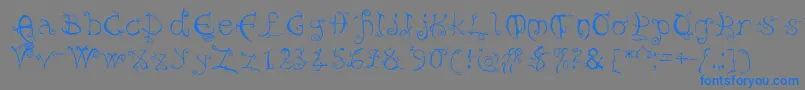 Evernightフォントについての詳細 フォントEvernight – 灰色の背景に青い文字