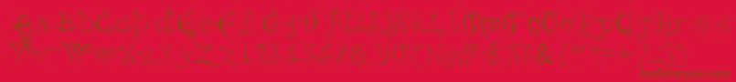 Evernight-fontti – ruskeat fontit punaisella taustalla
