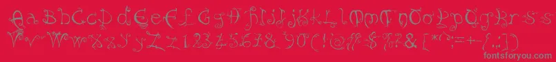 フォントEvernight – 赤い背景に灰色の文字