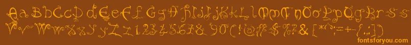 Evernight Font – Orange Fonts on Brown Background