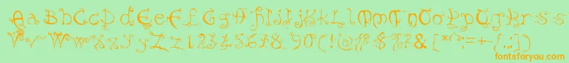 More about Evernight Font Evernight Font – Orange Fonts on Green Background