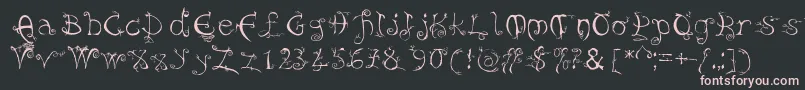 Evernight-Schriftart – Rosa Schriften auf schwarzem Hintergrund
