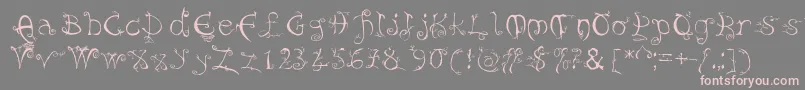 フォントEvernight – 灰色の背景にピンクのフォント