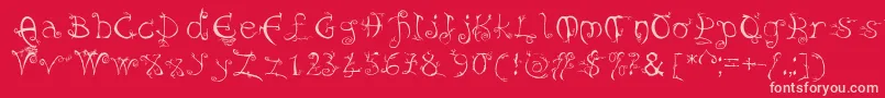 Evernight-Schriftart – Rosa Schriften auf rotem Hintergrund