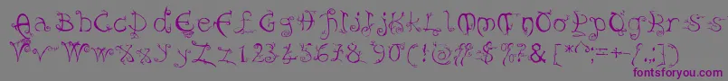 Evernight Font – Purple Fonts on Gray Background