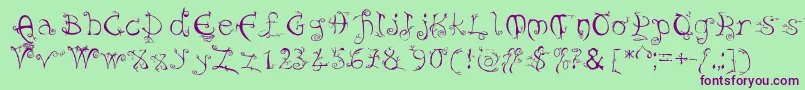 Evernight Font – Purple Fonts on Green Background