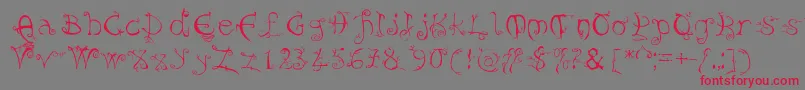 Evernight Font – Red Fonts on Gray Background