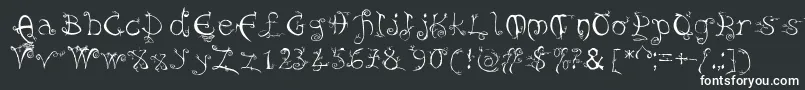 フォントEvernight – 黒い背景に白い文字