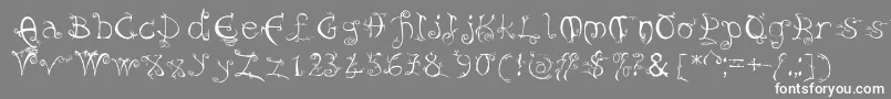 フォントEvernight – 灰色の背景に白い文字