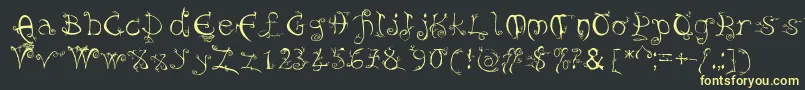 Evernight Font – Yellow Fonts on Black Background