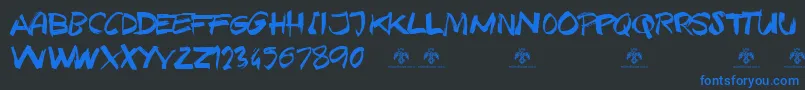 TexasGrungeDemo Font – Blue Fonts on Black Background