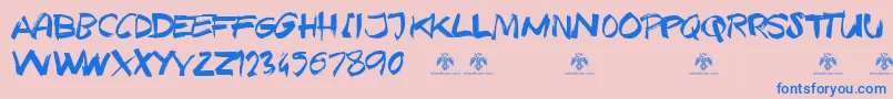 TexasGrungeDemo Font – Blue Fonts on Pink Background
