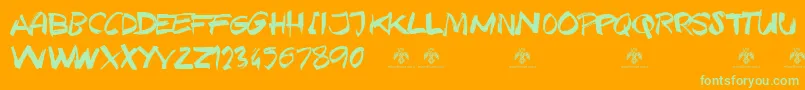 TexasGrungeDemo Font – Green Fonts on Orange Background