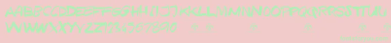 TexasGrungeDemo Font – Green Fonts on Pink Background